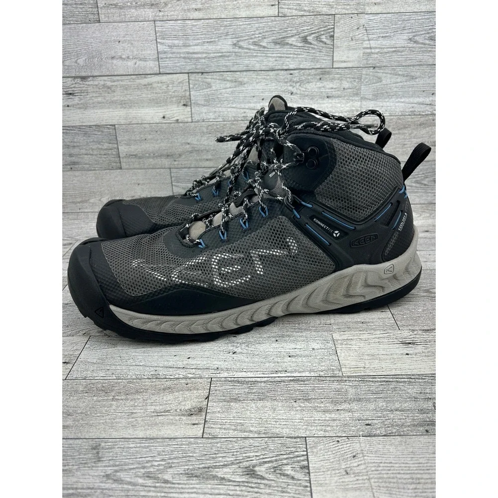 KEEN Konnectfit Waterproof Mid Hiking Boots Men's‎ Size 11.5 Gray Blue
